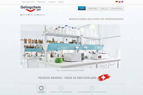 Webseite Gelingchem GmbH & Co. KG